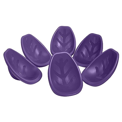 Image of ECR4Kids Plastic Leaf Scoop Floor Rocker Seat, Classroom Furniture, Purple, 6-Piece