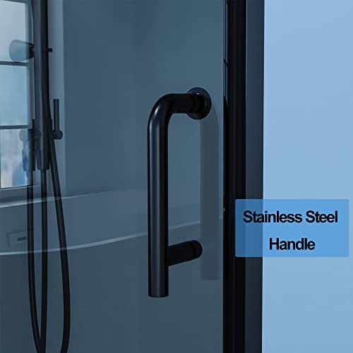 Es-Diy 30-31.5 In.w X 72 In.h Pivot Smoke Gray Glass Frameless Shower Door,1/4 In. Glass Pivot Swing Shower Doors,Matte Black Finish,Pivot Glass Shower Doors Can Be Reversible Installation #TOP6