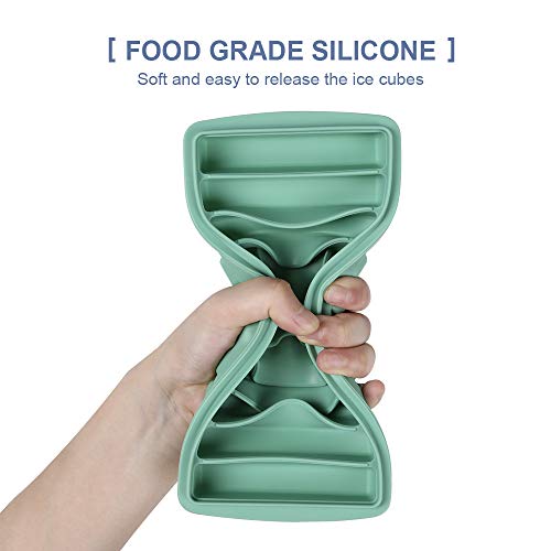 Silicone Narrow Ice Stick Cube Trays With Lids, Easy Push And Pop Out Material, Ideal For Sports And Water Bottles,Green And Blue #TOP2