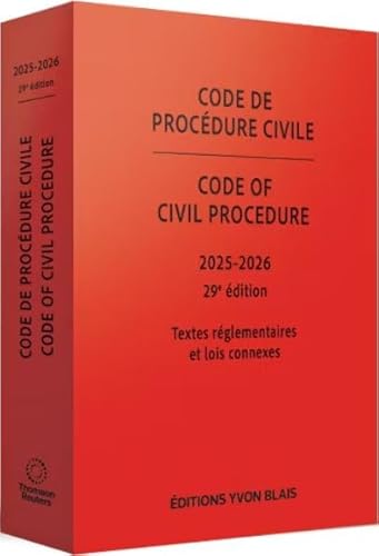 Generic - Code de procédure civile 2025-2026 / Code of Civil Procedure 2025-2026, 29e édition