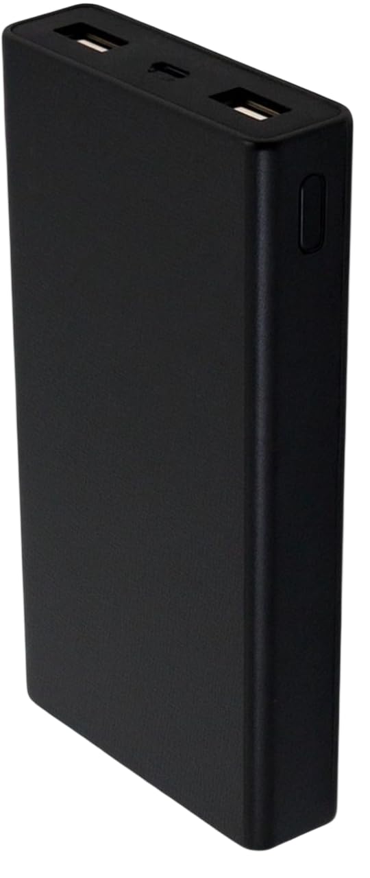 M6 15000mAh Power Bank with Dual USB Fast Charging Portable Charger for Mobile, Tablet, Smartwatch & Trimmer – Black
