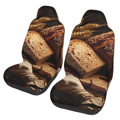 Lot de 2 housses de siège avant de voiture universelles motif pain et blé
