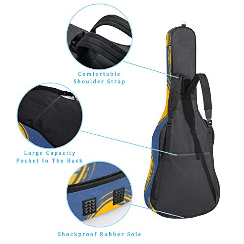 Housse de guitare acoustique avec poignée rembourrée et bandoulière pour guitare avec rotation dorée - Les Beatles, Paul McCartney, John Lennon, RIngo Starr, George Harrison Housse de guitare acoustique avec poignée rembourrée et bandoulière pour guitare avec rotation dorée – Image 4
