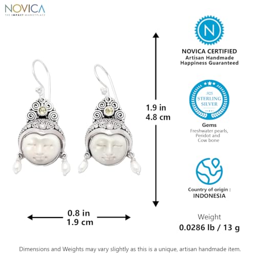 NOVICA-Artisan-Handcrafted-925-Sterling-Silver-Bone-Dangle-Earrings-Handmade-Dangle-Earring-Freshwater-Pearl-Earrings-Dangle-Artisan-Earrings-Jewelry-Dangle-Earring-Earrings-Carved-Bone