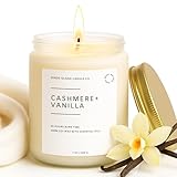 SENSE ISLAND Cashmere Vanilla Scented Candle for Home Scented 50+ Hrs Highly Scented Creamy Vanilla Velvet Cashmere | 100% Natural Soy Candle Gifts for Women Vanilla Candles for Cozy Holiday