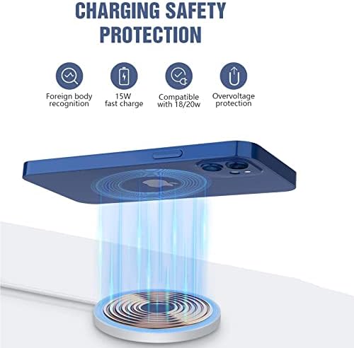 Magnetic Wireless Charger Compatible for MagSafe Charger Fast Charging with 3.3ft USB Type-C to USB-C Charging Cable Compatible for iPhone 13/13Pro/13Mini/13 Pro Max/12/12Mini/12Pro/Airp Pro