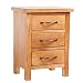 vidaXL Table de Chevet avec 3 tiroirs 40x30x54 cm Bois de chêne Massif