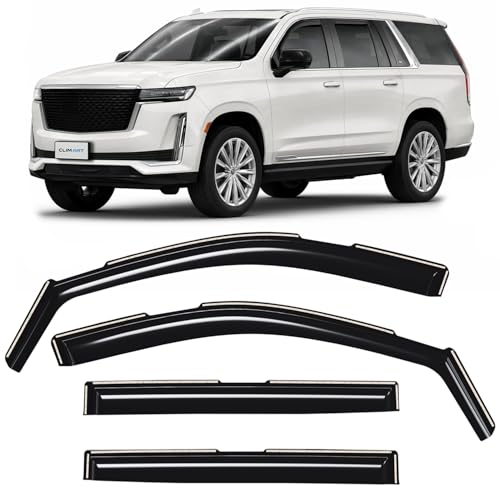 Image of CLIM ART in-Channel Incredibly Durable Rain Guards for Cadillac Escalade ESV 2021-2026, Original Window Deflectors, Vent Window Visors, Vent Deflector, 4 pcs. - 621318