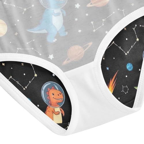 Colorful Cartoon Dinosaurs Space Planets Toddler Underwear Girls, Girls Panties, 2T–8 Years4
