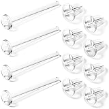 [Ｒａｐｌｕ] 透明ガラスピアス 毎日使いやすい つけっぱなしOK 金属アレルギー対応 職場用 4本＋キャッチ8個