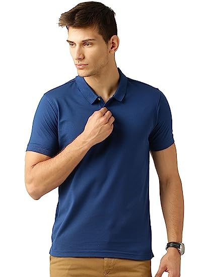 Image of KEOTI Poly Cotton(Mattey) Collar Neck Half Sleeves Tshirt for Men & Boys (Pack of 1), Plain-Regular Fit, Casual Wear, Polo Tees for Daily Use Stylish Comfortable Men's T-Shirt