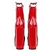 FancyQueen Red Platform Boots for Women, Red Patent Leather Chunky Platform Heels Goth Boots, Strap Buckle Side Zipper Gothic Block Heels