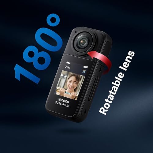 Image of Golens 2.7K Mini Action Camera with Audio Recording, 180 Rotatable Lens, WiFi App Control, Magnetic Neck Mount, HD Display | Thumb Size Wearable Body Cam for Travel, Cycling, Vlogging AC01B