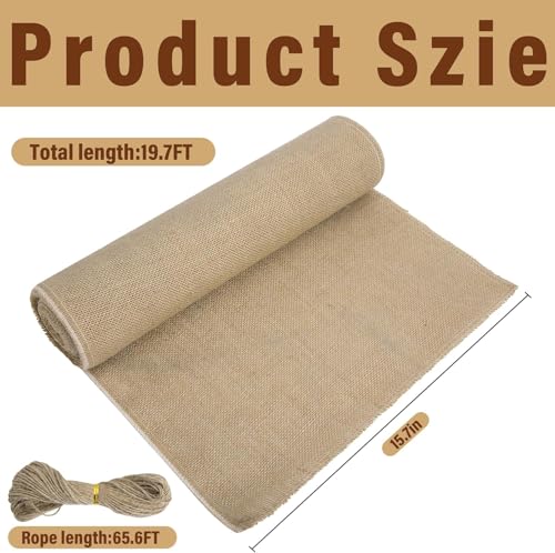 0.4x6M Tree Wrap Rolls - Outdoor Plant Frost Protection-Natural Burlap Wrap Tree Trunk Guard Protector,Frost & Freeze Protection Cloth for Outdoor Trees, Shrubs, Plants in Winter