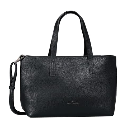 TOM TAILOR Marla Damen Shopper Umhängetasche Reißverschluss Mittelgroß Schwarz