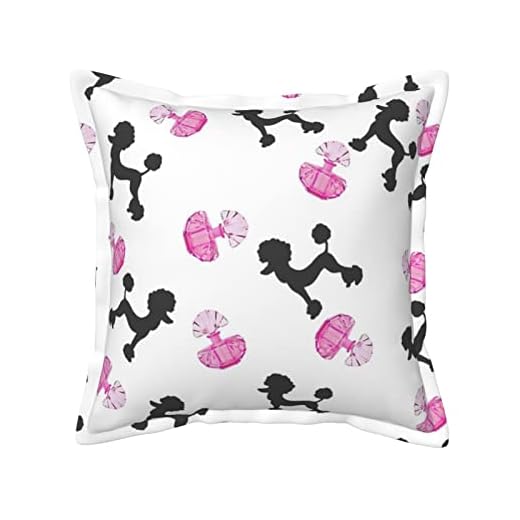 Funda de cojín de cuero, botella de perfume rosa femenina y caniche funda de almohada decorativa para el hogar para sala de estar, dormitorio, sofá, silla, 16-20 pulgadas