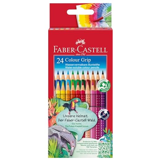 Faber Castell 112424 - Pack de 24 ecolápices triangulares, agarre Grip, acuarelables, multicolor, lápices escolares, multicolor