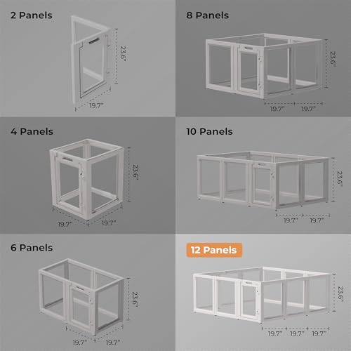 OPTIMUS DESIGN STUDIO Cercadinho De Acrílico Transparente Para Cães, Filhotes, Gatos, Coelhos E Furõ