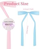 12 PCS hair ribbon For women, Satin Ribbon Hair Bows French Style Bowknot Hair Clips Set Ponytail Holder with Long Tail Tassels and Metal Spring Clip, Hair Accessories for Girls Gifts (Multicolor) - Image 3