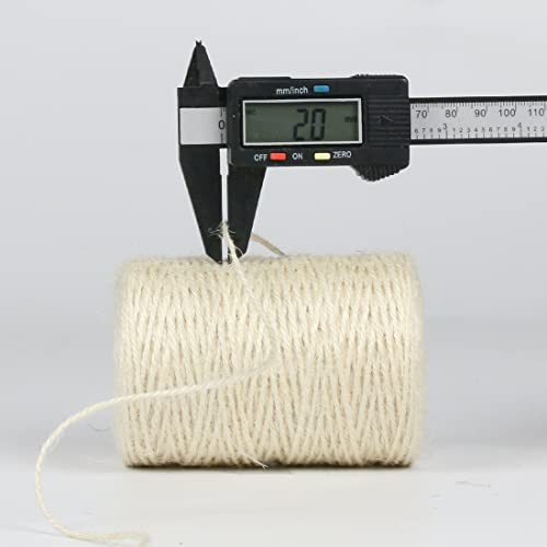 Image of PerkHomy Natural Jute Twine 600 Feet Long Colored Twine Rope for Crafts Gift Wrapping Packing Gardening and Wedding Decor (Beige)