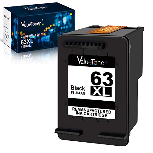 Valuetoner Remanufactured Ink Cartridge Replacement for HP 63XL 63 XL High Yield Compatible with Envy 4520 4512 4516 Officejet 5260 5252 3830 4655 Deskjet 1112 2130 3630 3633 3634 Printer (1 Black)