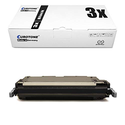 3 x Eurotone kompatybilne markowe tonery do Color Laserjet 4600 4610 4650 DN DTN HDN N zastępują czarne kartridże HP C9720A oryginalne EUROTONE (norma ISO 19798)