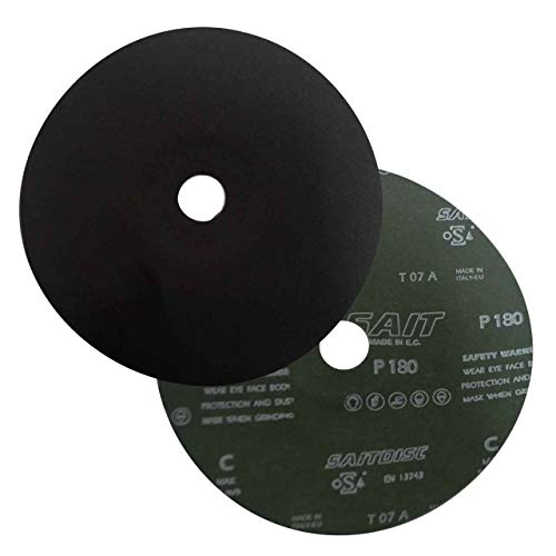 United Abrasives SAIT 54180 7x7/8 Bulk Silicon Carbide Closed Coat Fiber Grinding Discs 180 Grit, 100 Pack