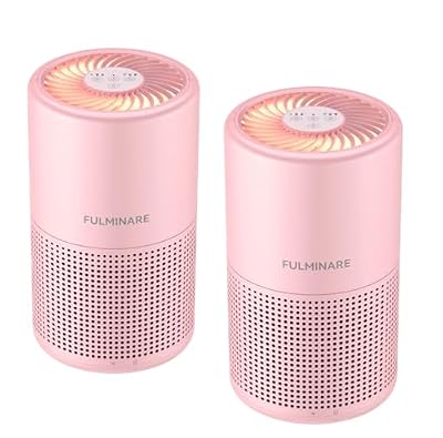 FULMINARE Air Purifiers for Home H13 True HEPA Air Filter (Pink 2 Pack)