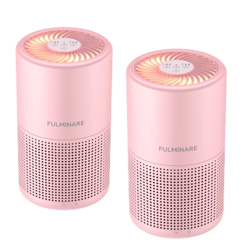 FULMINARE Air Purifiers for Home H13 True HEPA Air Filter (Pink 2 Pack)