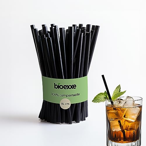 Cannucce in materiale compostabile 7x150 mm 500 pz, cannucce ecologiche utilizzabili in cucina, bar e ristoranti