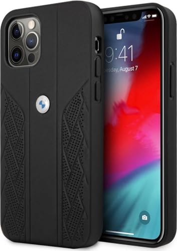 BMW BMHCP12LRSPPK Étui de Protection en Cuir pour iPhone 12 Pro Max 6,7" Noir