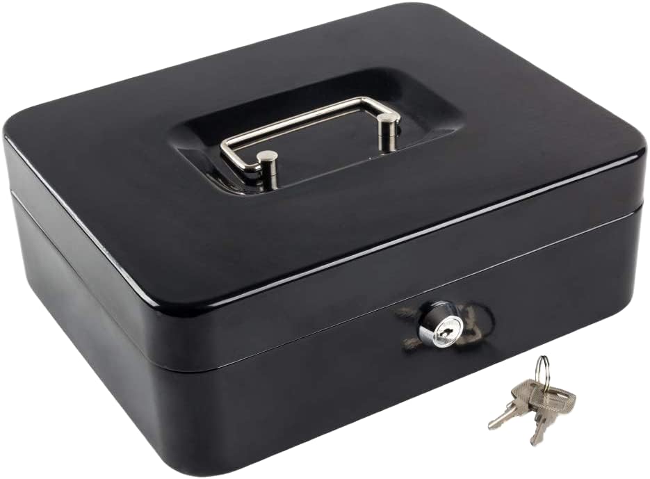 Decaller Large Metal Cash Box with Key Lock Secure Storage for Money Change and Small Items Durable and Organized Perfect for Shops Home and Events-image-44