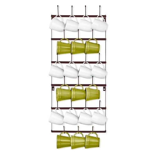 Sorbus Mug Rack for Wall - Small Rustic Coffee Mug