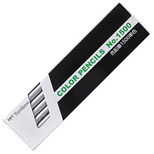 Tombow Colored Pencils, 1500 Solid Color, Silver, Dozen 1500-35