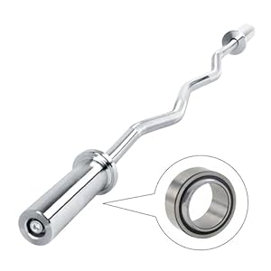 wuuhoo® Barre Curl Diego – 120cm en Acier chromé, Barre d&rsquo;haltère, Jusqu&rsquo;à 60kg, Compatible avec Toutes Les plaques Olympiques 50mm, Poignées moletées – Équipement de Gym à Domicile