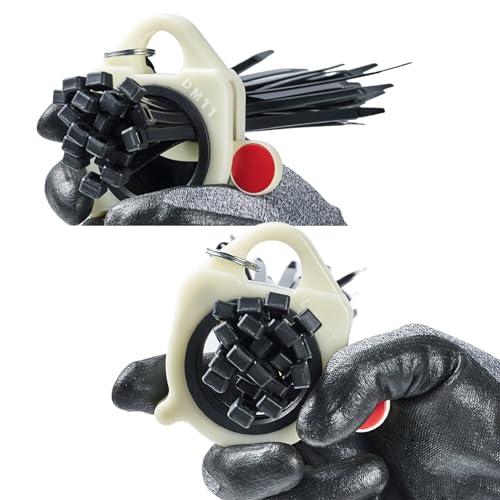 DMTT Set mit 2 Kabelbinder-Haltern mit 20 schwarzen Kabelbindern für Kabelbinder-Arrangement, Drahtbinderhalter für Mehrzweckgebrauch im Innen- und Außenbereich.