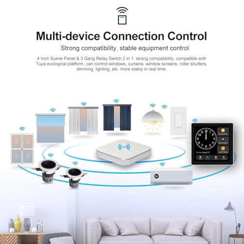 Panel de control inteligente Zigbee Tuya T3E con interruptor de luz de pared y pantalla color 8