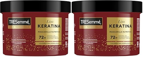TRESemmé Mascarilla para cabellos secos y con tendencia a encresparse Liso Keratina con aceite de marula y keratina, 440ml (Paquete de 2)