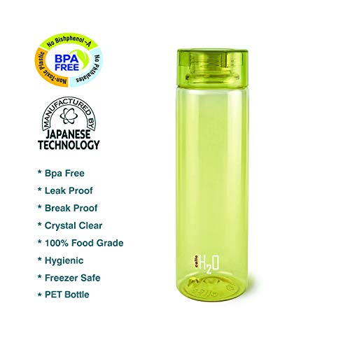 Image of CELLO H2O Round Premium Edition Water Bottle Set of 3, 1000ml, Sea Green | BPA Free, Unbreakable & Reusable | Leakproof Silicone Lid Fridge Set of PET Water Bottle For Kitchen, Office, College, Travel