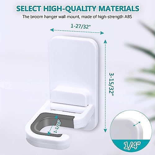 image for Tinkeep Mop Holder Wall Mounted Holder Broom & Mop Grippers Self Adhes