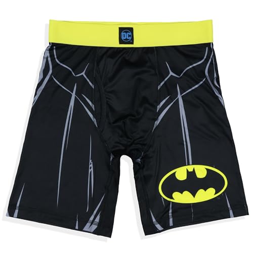 INTIMO DC Comics Batman Boxer Briefs Men's Super Hero Suit and Bat Signal Logo Snug Fit Underwear