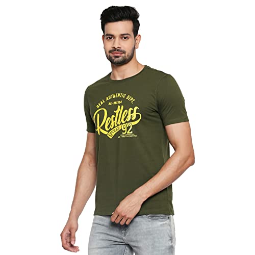 Image of Spykar Men's Cotton Slim Fit T-Shirt