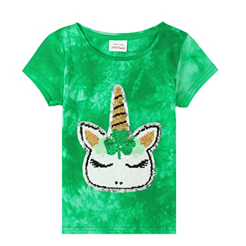 Image of St. Patrick's Day Shirt for Kids Flip Sequin Girls and Boys Green T-Shirt Clothing 4-12 Years