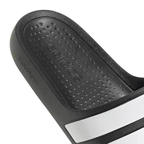 adidas Unisex-Adult Adilette Flow, Black/White/Black, 13