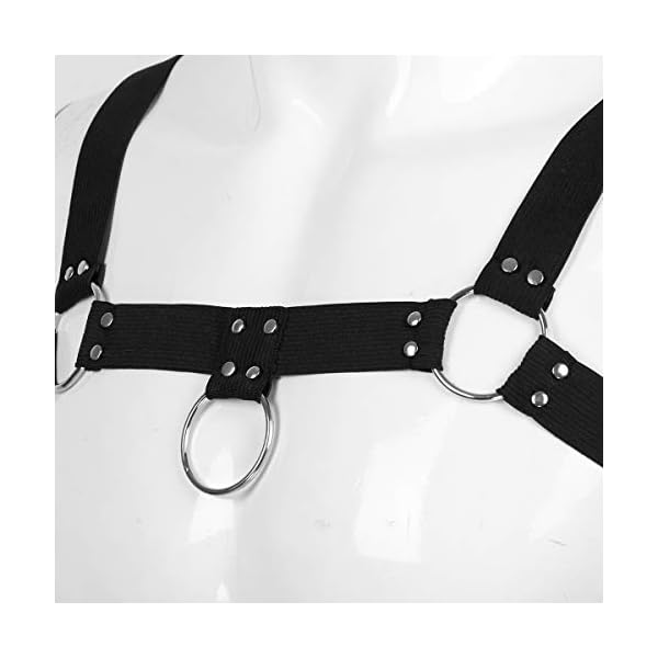 YiZYiF Herren Brust Harness Schulter Brustgurt Riemenbody Männer Körper Gürtel Nylon Brustkorb Fetisch Rollenspiel… – Bild 6