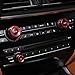 Xotic Tech AC Control Radio Volume Knob Switch Button Ring Covers Trim Compatible with BMW X5 2014-2018, X6 2015–2019 F15 F16 (Red) - 3pcs