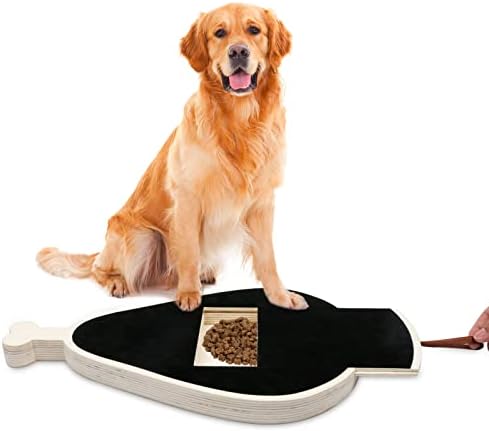 Kilolemo Dog Scratch Pad for Nails, Wooden Dog Nail File Toy with Treat Drawer Fear Free Dogs Paw Care, Alternative to Dog Nail Clippers No Need Trimming Dog Nail Board
