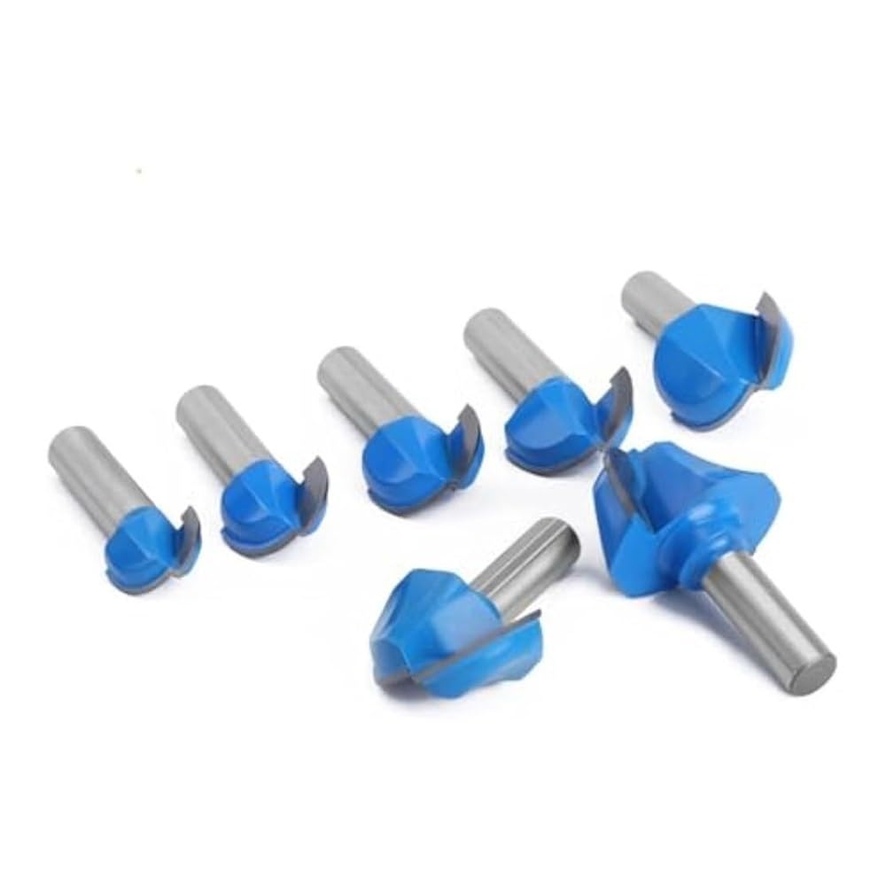 Fresa a punta tonda, 1 pezzo, 12 mm, codolo 1/2, due flauti for la lavorazione del legno, for applicazione con foro chiave.(7pcs(12.7mm shank))