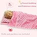 Baby Doll Accessories Dollhouse Bedding Set - Doll Blanket, Pillow & Mattress Playset for 18