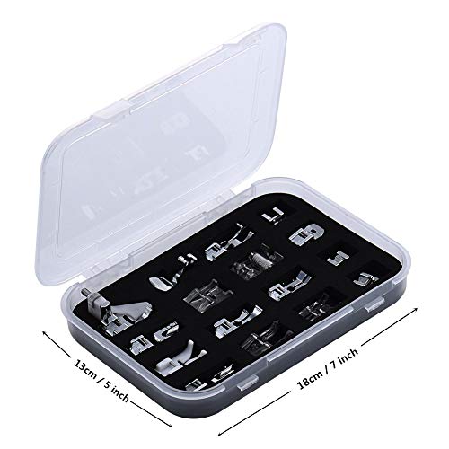 Youngine 16pcs Professional Sewing Machine Presser Feet Kit Multifunction Hem Foot Spare Parts Accessories for Low Shank, Brother, Singer, Janome, Viking, Toyota, Simplicity, Kenmore